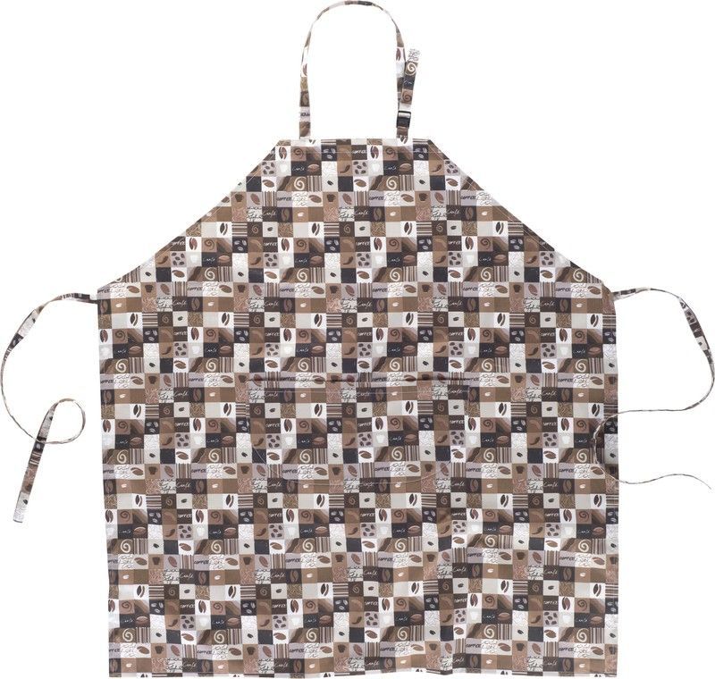 Delantal con peto estampado café 90x95