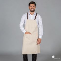 Delantal con Peto esterilla tejido organico 91x74 Marfil