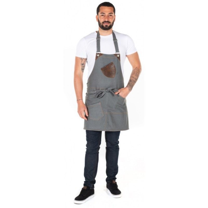 Delantal con peto Tenero vaquero gris