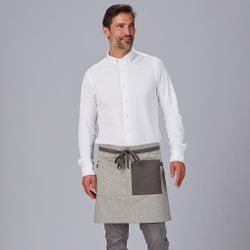 Delantal Corto Bolsillo Y Cintas Combinadas 45x74 Cm