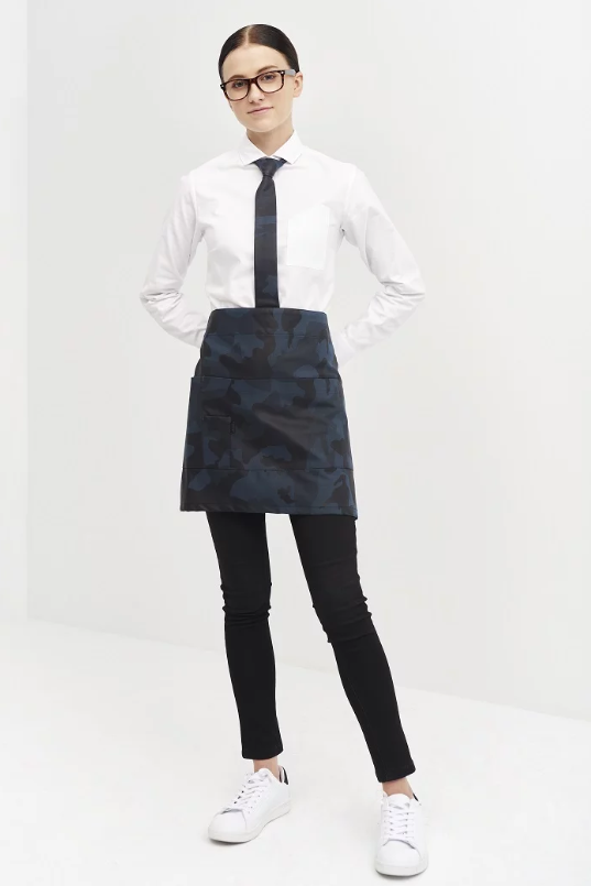 Delantal corto camuflaje azul