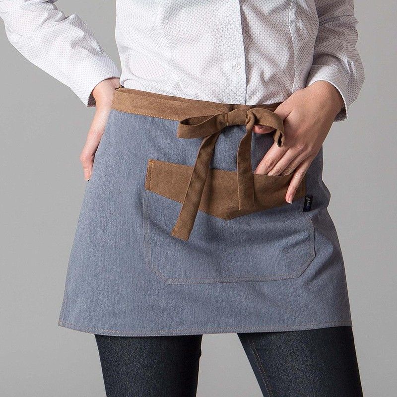 Delantal corto combinado antelina