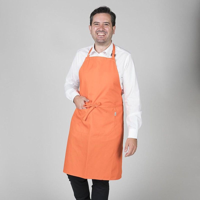 Delantal de peto con bolsillo colores