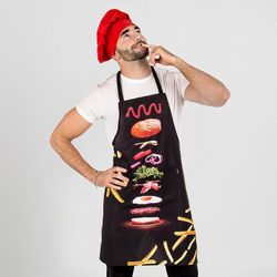 Delantal estampado hamburguesa