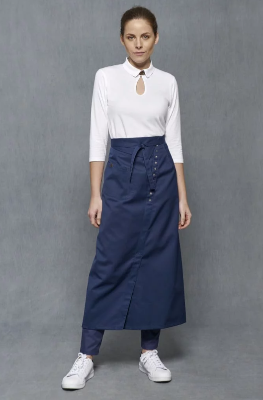 Delantal francés efecto falda azul