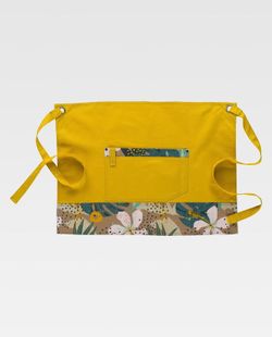 Delantal francés en tejido canvas estampado combinado