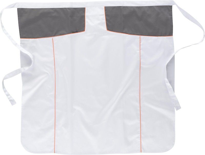 Delantal francés largo combinado Teflón Blanco / Gris / Naranja
