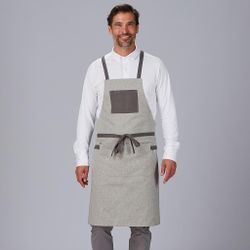 Delantal Peto Bolsillo Y Cintas Combinadas 88x74 Cm