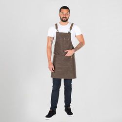 Delantal polipiel gris o marrón