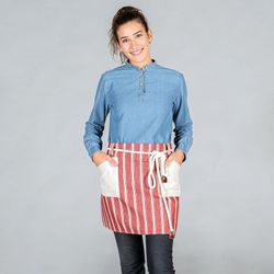 Delantal rayas rojo