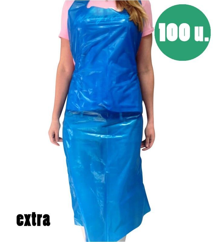 Delantales de un solo uso azules extra - 100u