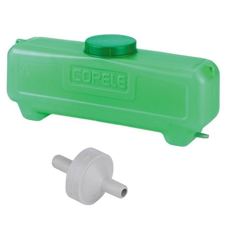 Depósito cuadrado de 7 litros con filtro para aves