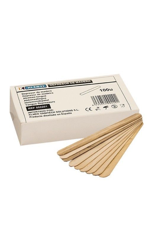 Depresores de madera desechables 100u