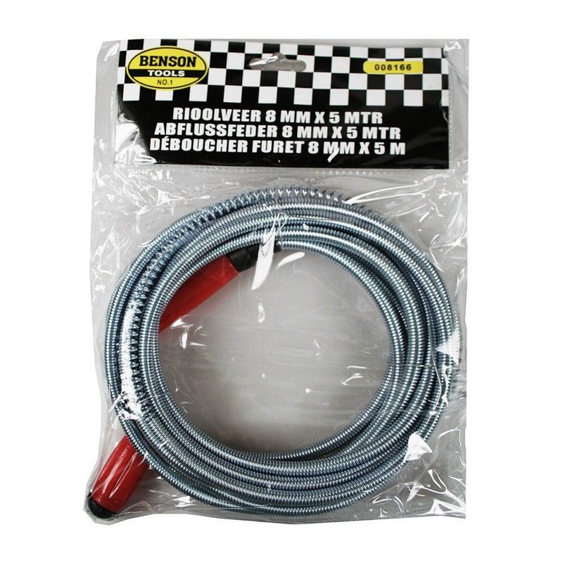 Desatascador de tuberias - metalico - 5m