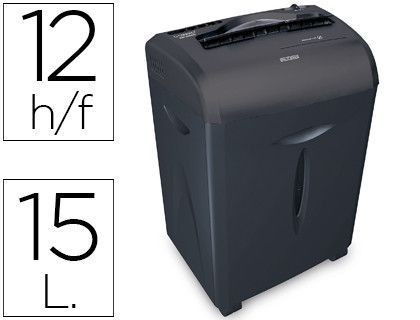 Destructora de documentos q-connect kf15551 capacidad de corte 12 h destruye grapas clips cd y tarjetas