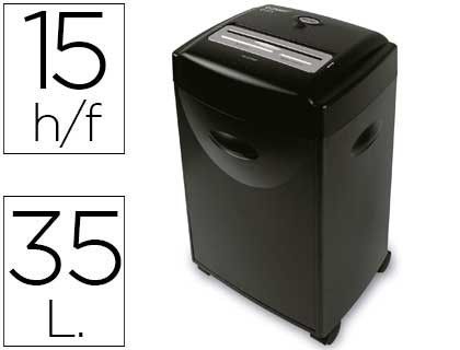 Destructora de documentos q-connect kf15553 capacidad de corte 15 h destruye grapas clips cd y tarjetas