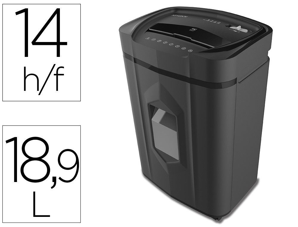 Destructora de documentos q-connect kf17109 seguridad p4capacidad de corte 14 hojas clips grapas tarjetas y cd