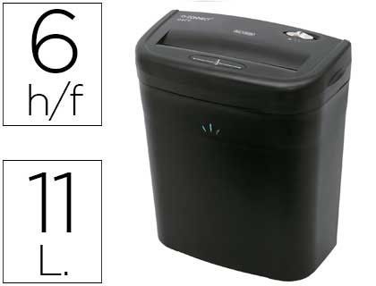 Destructora de documentos q-connect kf17970 capacidad de corte 6 h destruye grapas clips y tarjetas