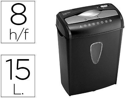 Destructora de documentos q-connect kf17972 capacidad de corte 8 h destruye grapas clips cd y tarjetas