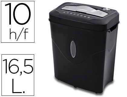 Destructora de documentos q-connect kf17974 capacidad de corte 10 h destruye grapas clips cd y tarjetas