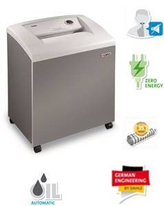 Destructora departamental DAHLE 614. 9 hojas, partículas 0,8 x 12 mm, ancho boca 310mm, 140 litros. Nivel de seguridad P-6.