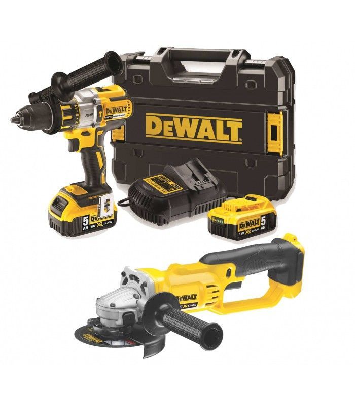 Dewalt Kit CPROF136 (DCD996P2 + DCG412N + 2 X 5,0AH + Cargador + Maletín)