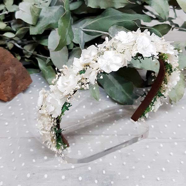 Diadema de miosotis blanco
