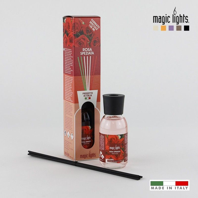 Difusor aroma mikado rosa especiada 125ml. Magic lights