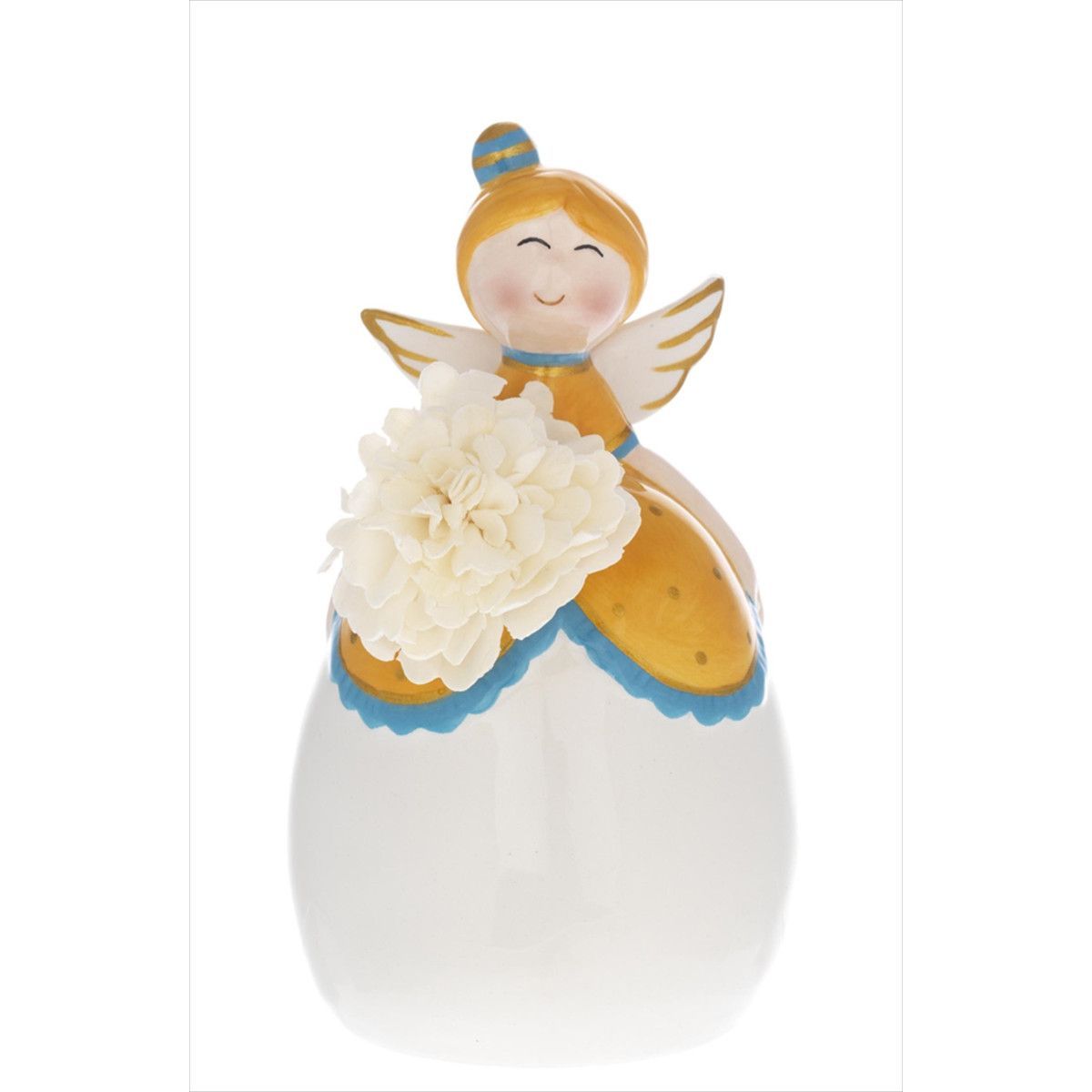 Difusor Muñeca 14cm Cerámica 2187-02AR Anaranjada Detalle floral