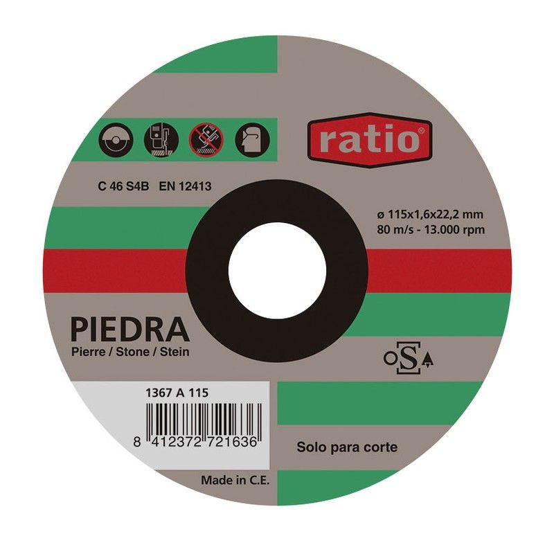 Disco corte fino piedra RATIO. Disco Corte Fino Piedra 115X1,6Mm.Ratio