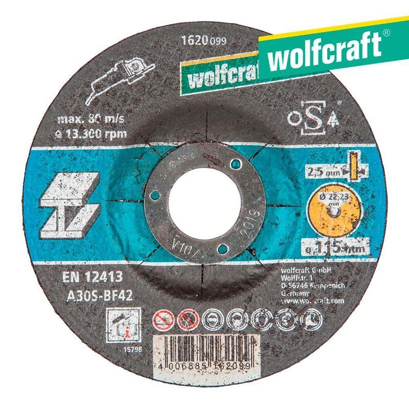 Disco De Corte Para Metal Ø 115 X 2,5 X 22,23mm. 1620099 Wolfcraft