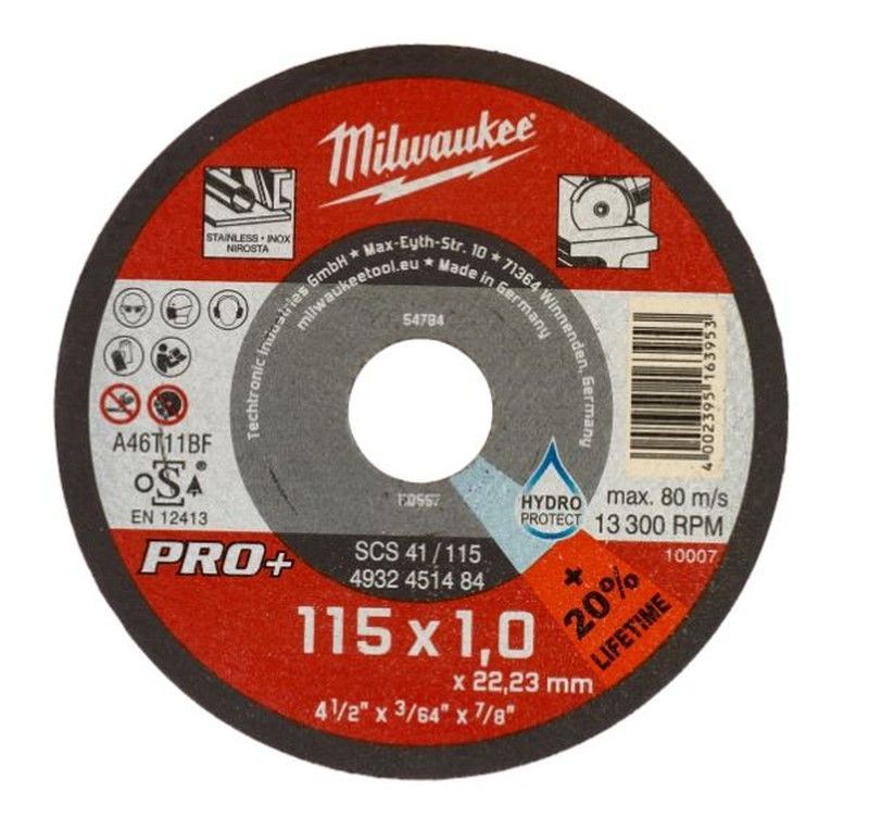 Disco Milwaukee corte fino metal Pro+ SCS41/115