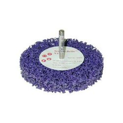 Disco scotch-brite™ de fibra púrpura de limpieza y decapado y eje de 6 mm