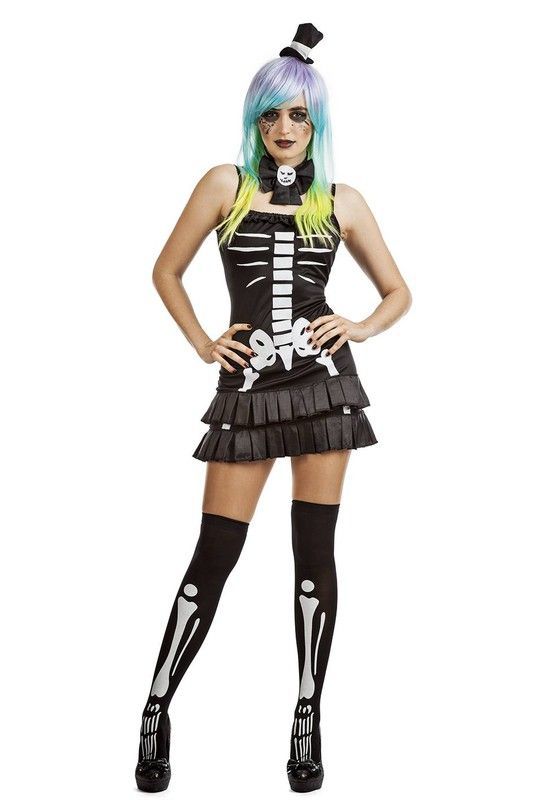 Disfraz adulto de esqueleta Kimokawaii
