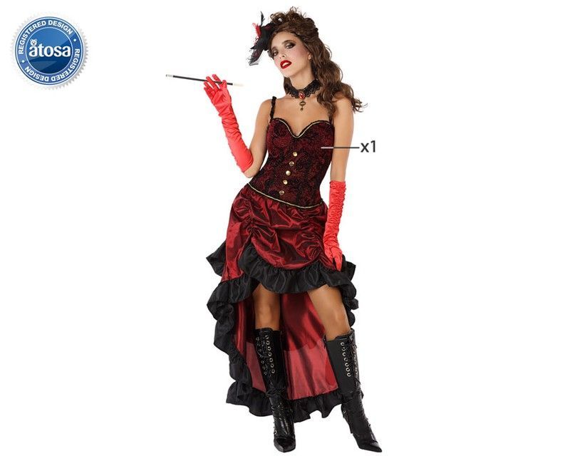 Disfraz cabaret rojo mujer