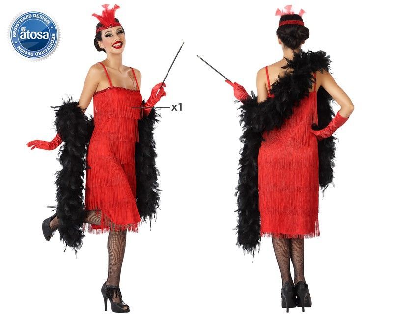 Disfraz charleston rojo adulto