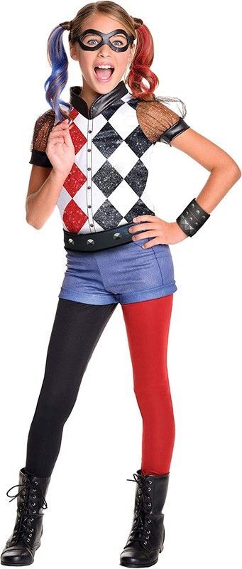 Disfraz DC Super Hero Girls - Harley Quinn Deluxe - Talla S - 3/4 Años