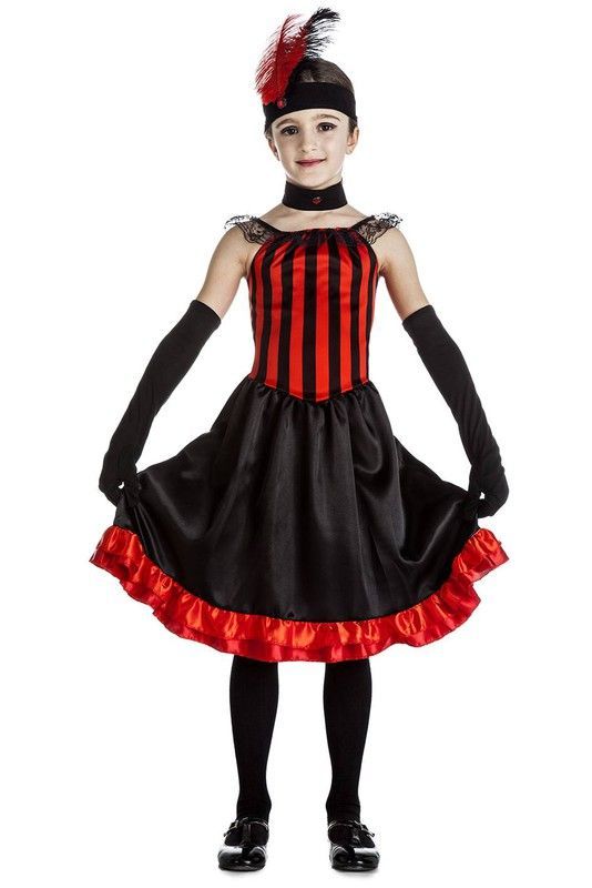 Disfraz de can can rojo infantil Kimokawaii