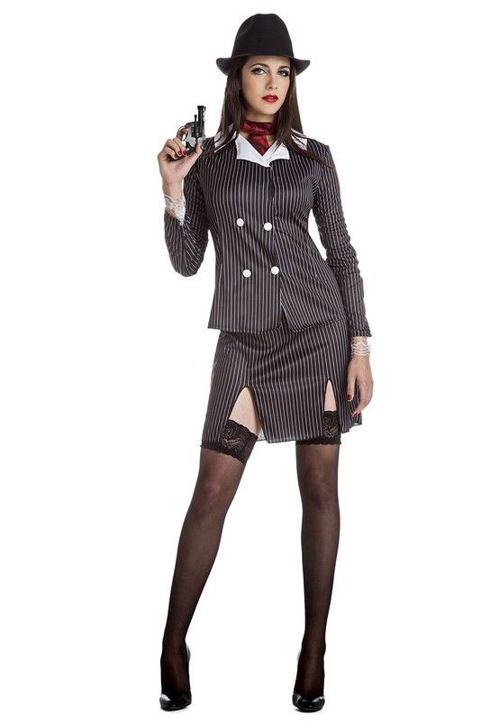 Disfraz de ganster mujer Kimokawaii