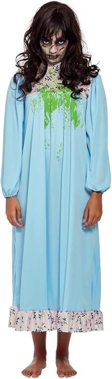 Disfraz de niña poseída, vestido azul ( niña del exorcista)