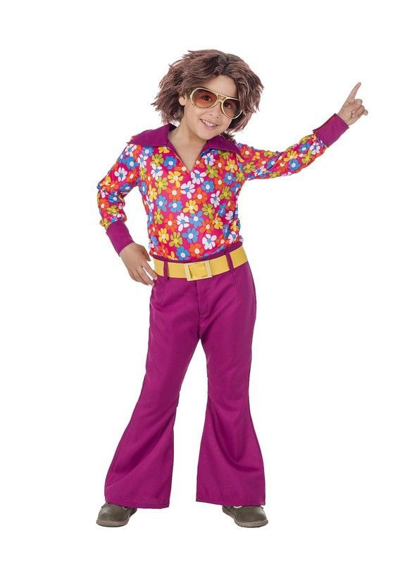 Disfraz de niño años 70 flores infantil Kimokawaii