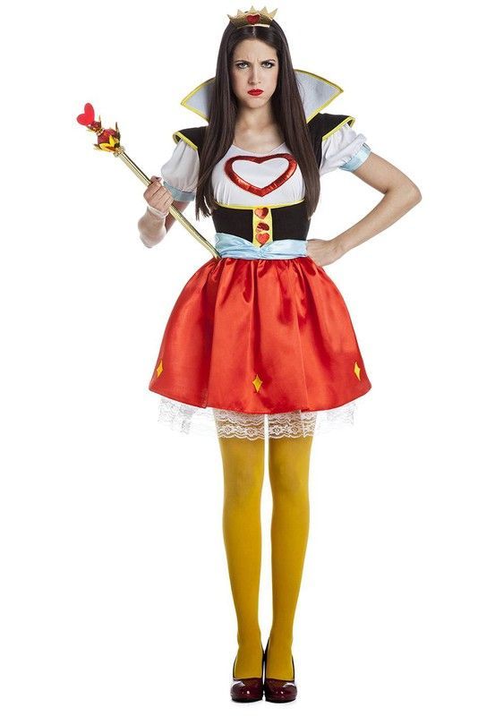 Disfraz de reina corazones adulta Kimokawaii