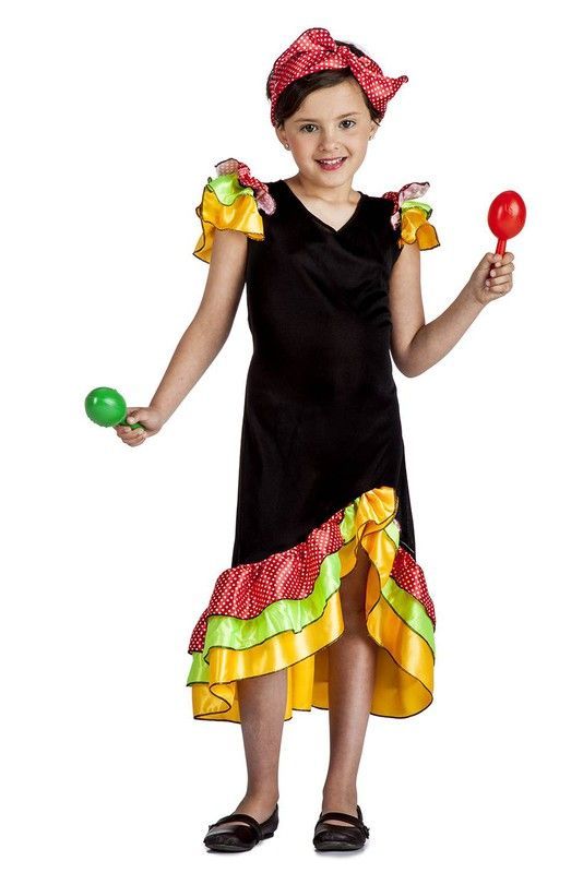 Disfraz de rumbera infantil Kimokawaii