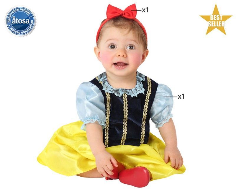 Disfraz princesa de cuento blancanieves bebé
