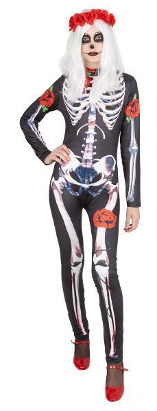 Disfraz Skelita Catrina Rosas adulta