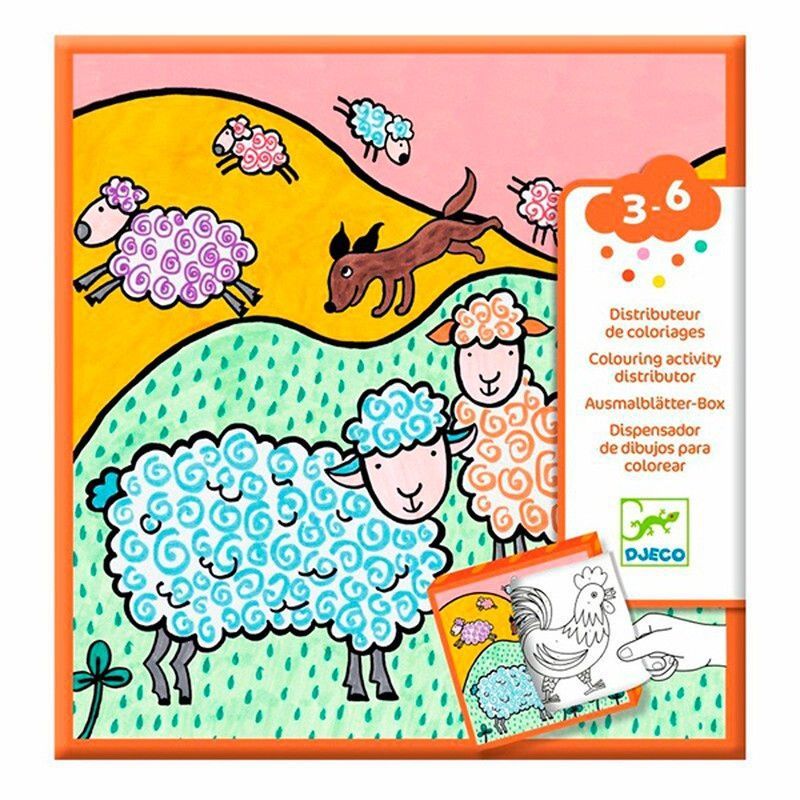 Dispensador de 10 dibujos para colorear Djeco