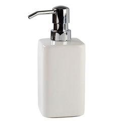 Dispensador de cerámica blanco de 350ml, 7x7x17,5cm