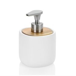 Dispensador de Cerámica/Madera Acacia 430ml Blanco, Ø9,5x14cm