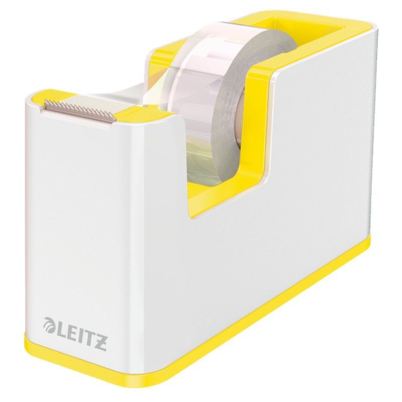 Dispensador de cinta adhesiva Leitz WOW DUAL, amarillo/blanco
