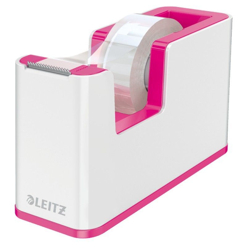 Dispensador de cinta adhesiva Leitz WOW DUAL, fucsia/blanco